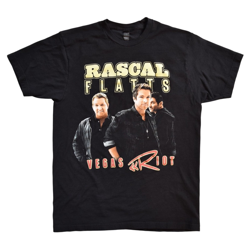 Rascal Flatts 2015 Vegas Riot Concert Tour Shirt Mens Large L Black Tee - Tultex